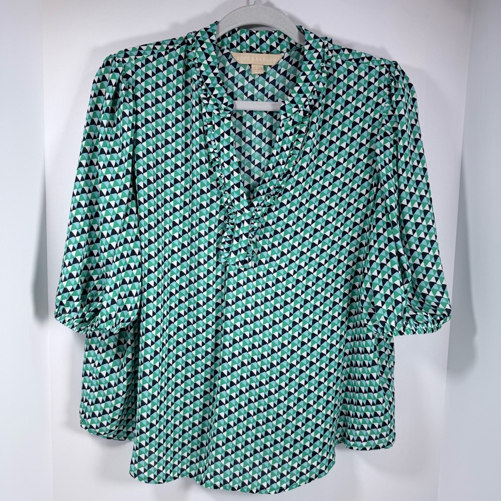 Emerald Patterned short sleeve Blouse